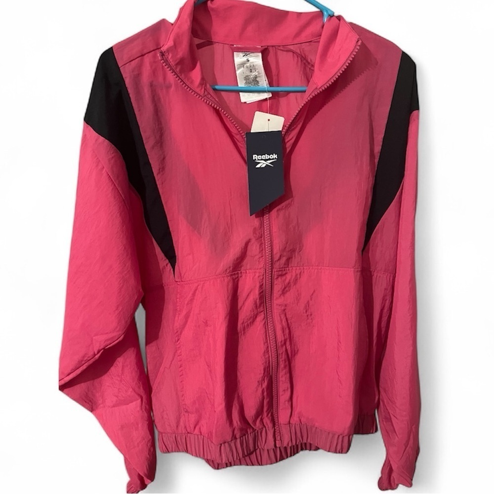 Hot Pink Windbreaker Jacket Retro Sport Y2K Athleisure Tenniscore Spring Layer S